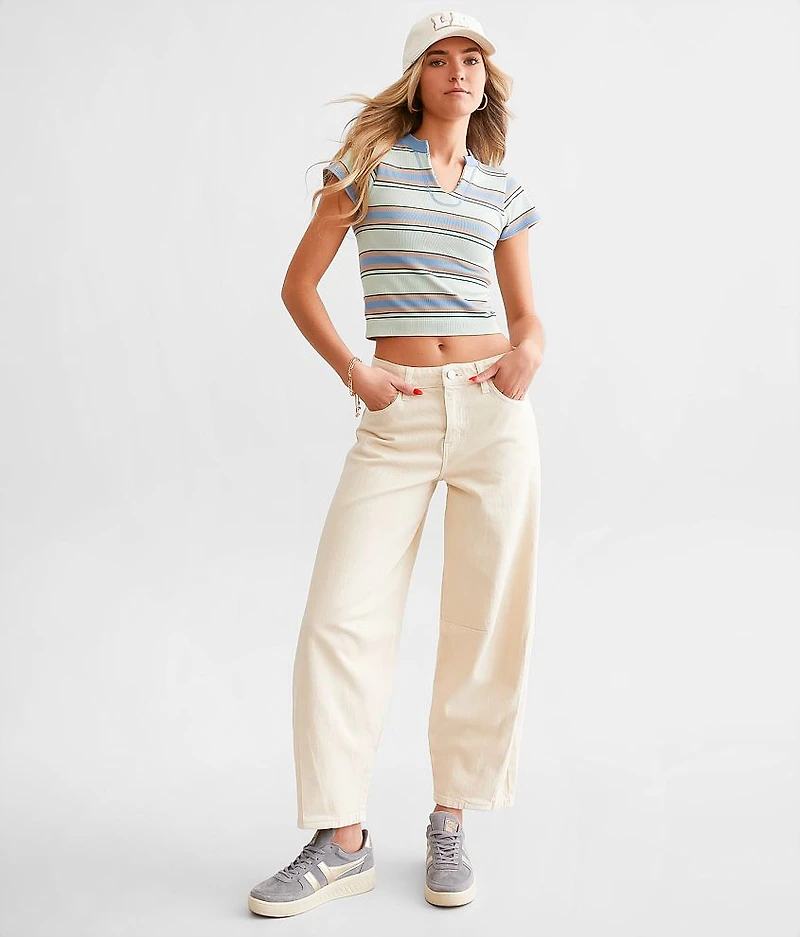 High Rise Horseshoe Barrel Stretch Jean