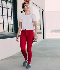 High Rise Ankle Skinny Stretch Jean