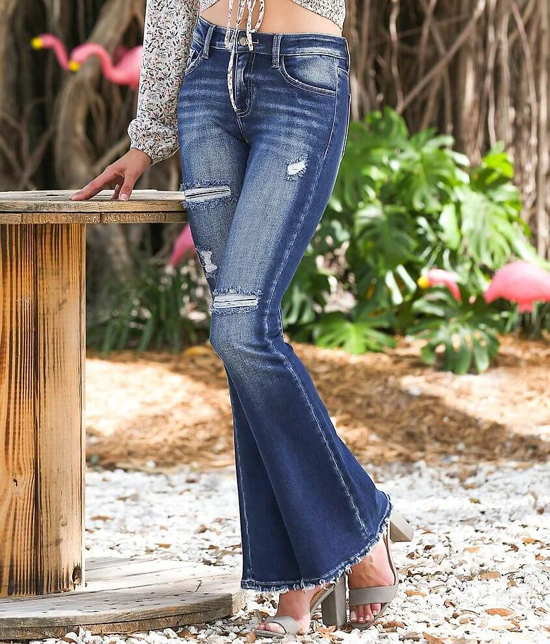 Mid-Rise Flare Stretch Jean