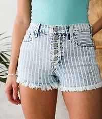 High Rise Striped Stretch Short