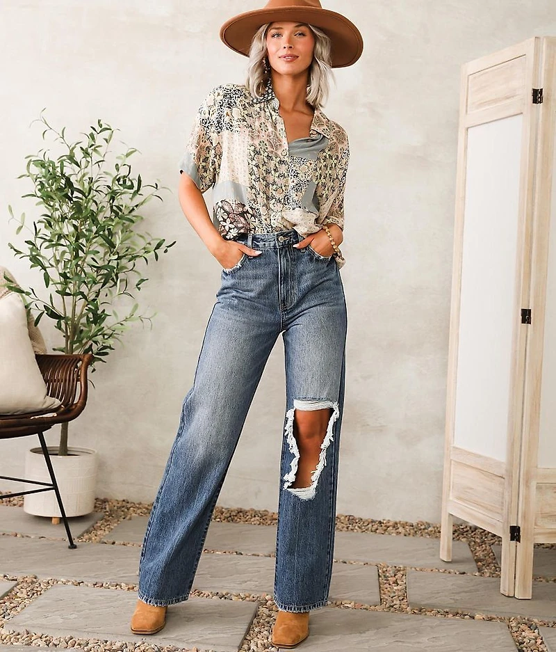 High Waisted Wide Leg Jean