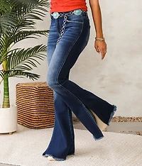 High Rise Split Flare Jean