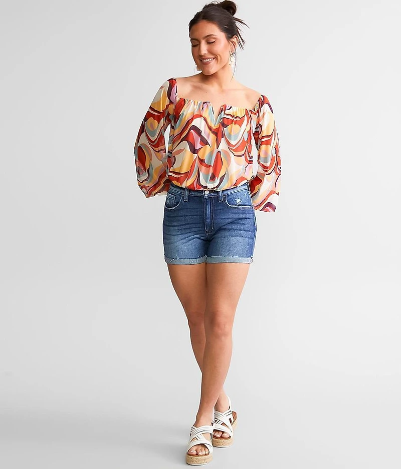 High Rise Stretch Cuffed Short