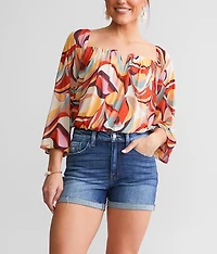 High Rise Stretch Cuffed Short