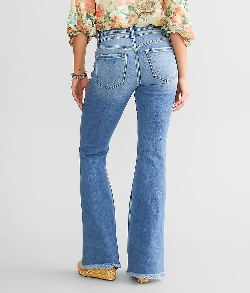 Kurvy Mid-Rise Split Flare Stretch Jean
