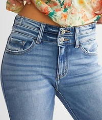 Kurvy Mid-Rise Split Flare Stretch Jean
