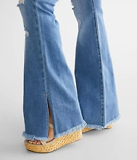 Kurvy Mid-Rise Split Flare Stretch Jean