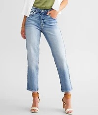 High Rise Cropped Straight Stretch Jean