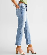 High Rise Cropped Straight Stretch Jean