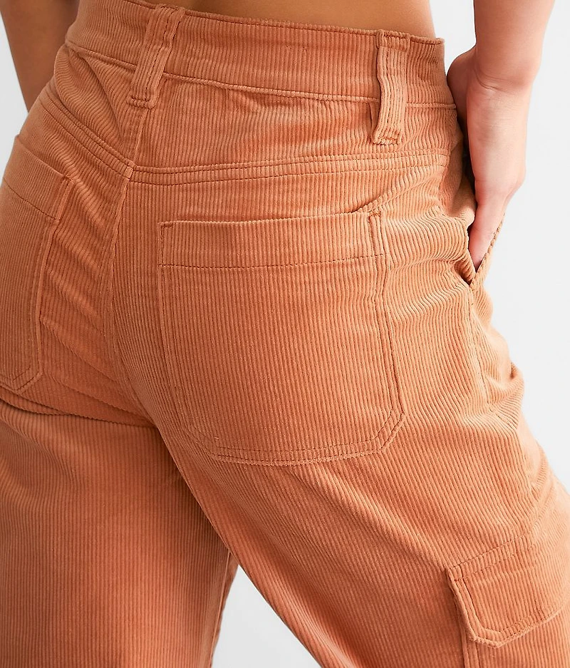 90s Cropped Wide Leg Corduroy Cargo Pant