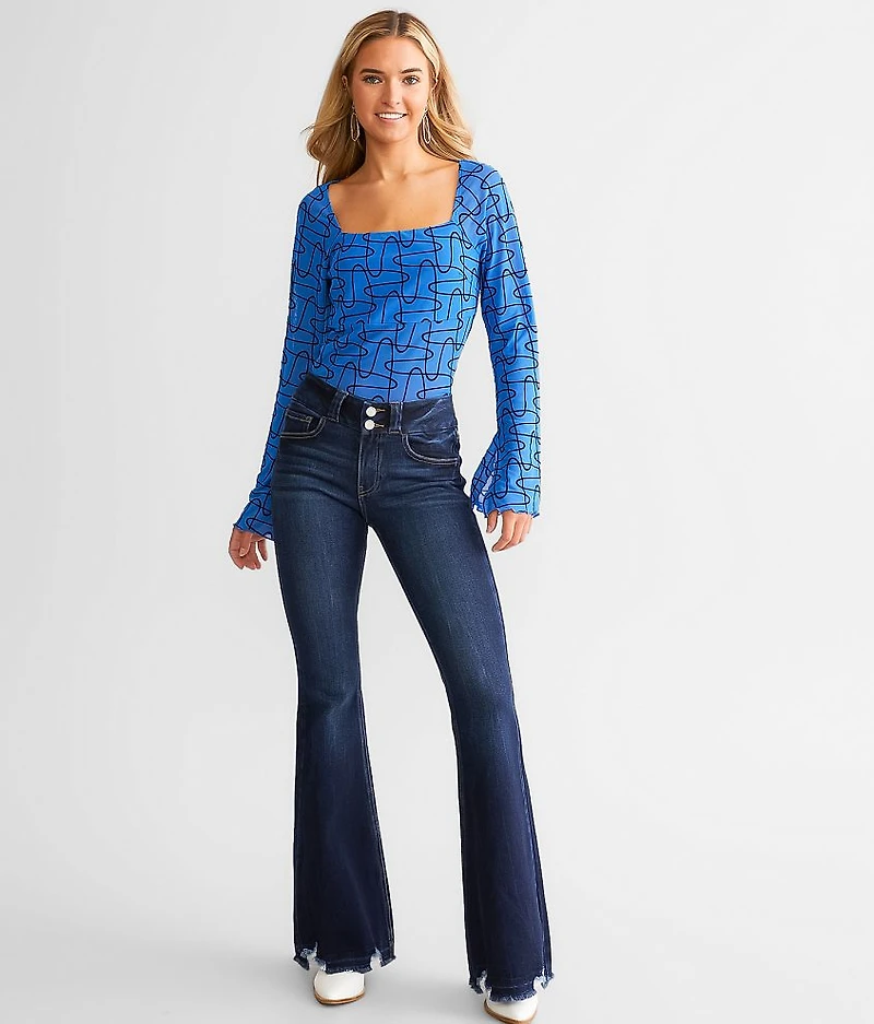 Mid-Rise Flare Stretch Jean