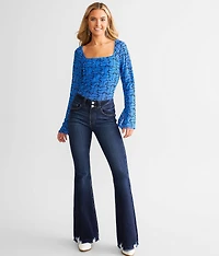 Mid-Rise Flare Stretch Jean