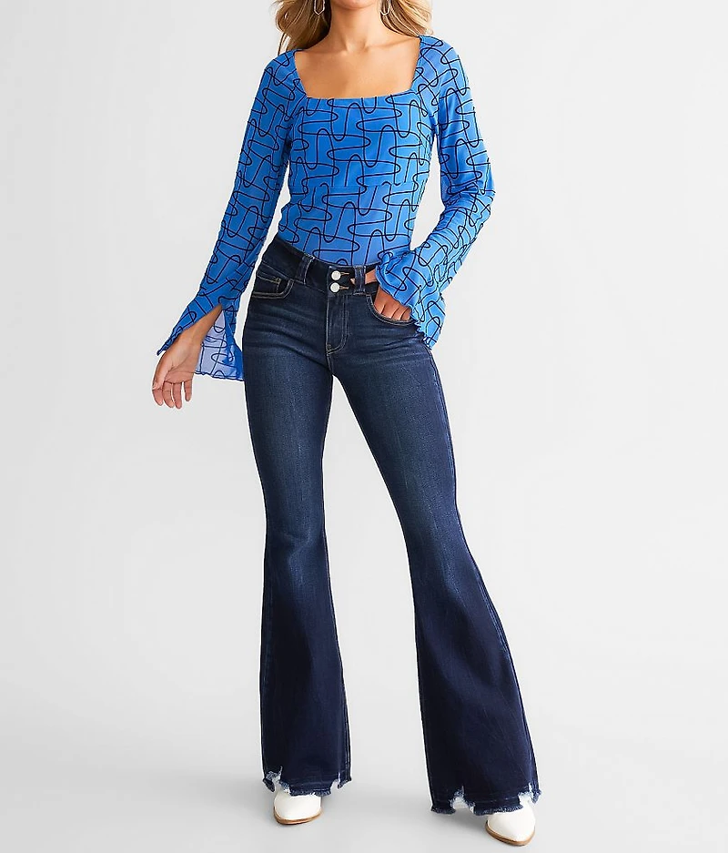 Mid-Rise Flare Stretch Jean