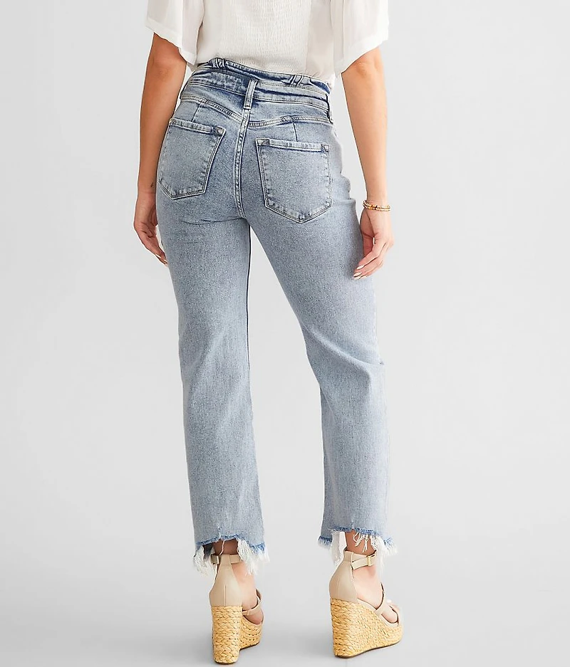 High Rise Cropped Straight Stretch Jean