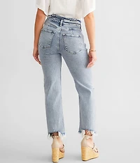 High Rise Cropped Straight Stretch Jean