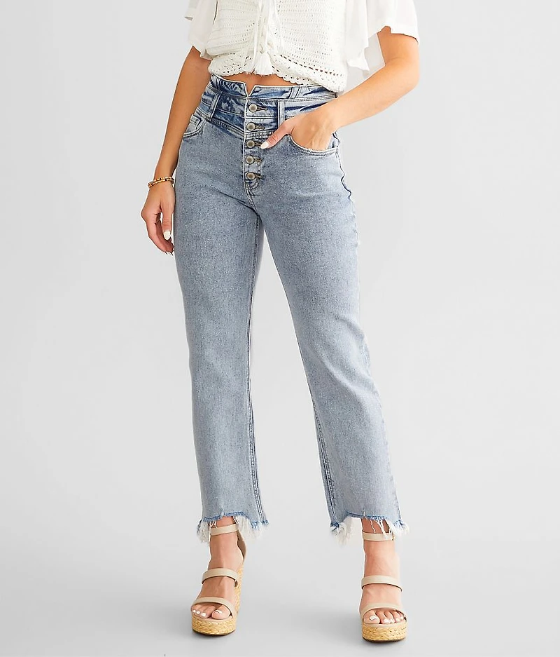 High Rise Cropped Straight Stretch Jean