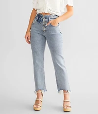 High Rise Cropped Straight Stretch Jean