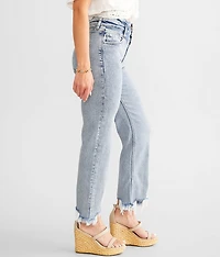 High Rise Cropped Straight Stretch Jean