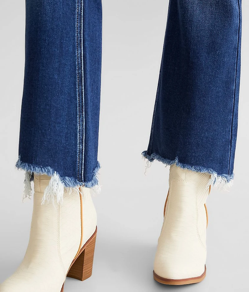 High Rise Cropped Flare Stretch Jean