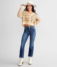 High Rise Cropped Flare Stretch Jean