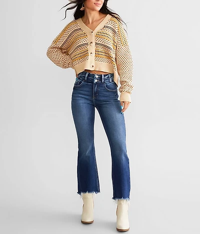 High Rise Cropped Flare Stretch Jean