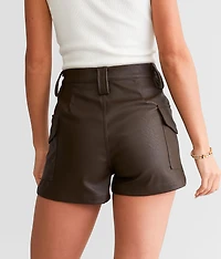 Faux Leather High Rise Shorts