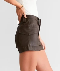 Faux Leather High Rise Shorts