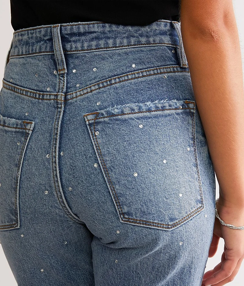 Rhinestone 90's Straight Stretch Jean