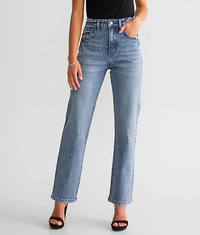 Rhinestone 90's Straight Stretch Jean