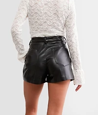 High Rise Pleather Short