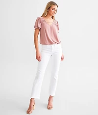 Mid-Rise Cropped Straight Stretch Jean