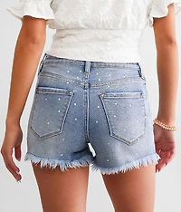 Rhinestone High Rise Stretch Short
