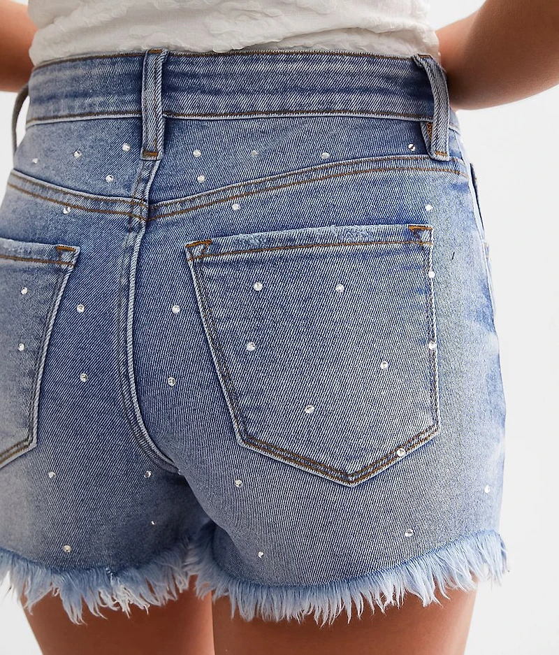 Rhinestone High Rise Stretch Short