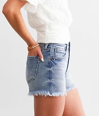 Rhinestone High Rise Stretch Short