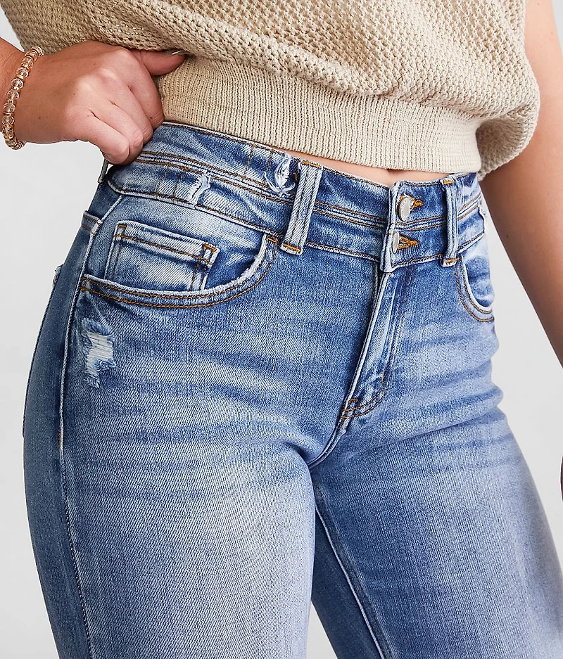 Kurvy Mid-Rise Flare Stretch Jean