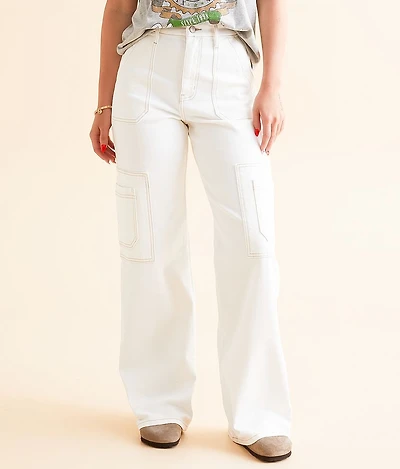 90's Wide Leg Cargo Stretch Jean