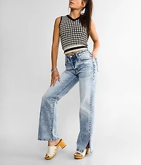 90's Split Hem Wide Leg Stretch Jean