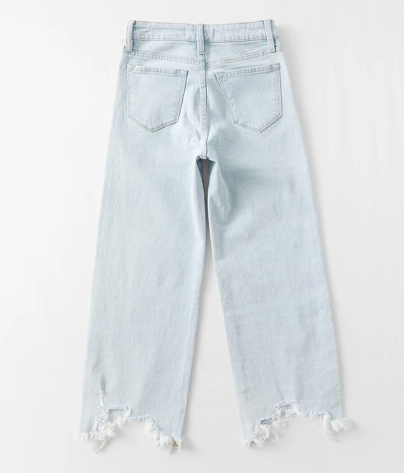 Girls - High Rise Wide Leg Cropped Jean