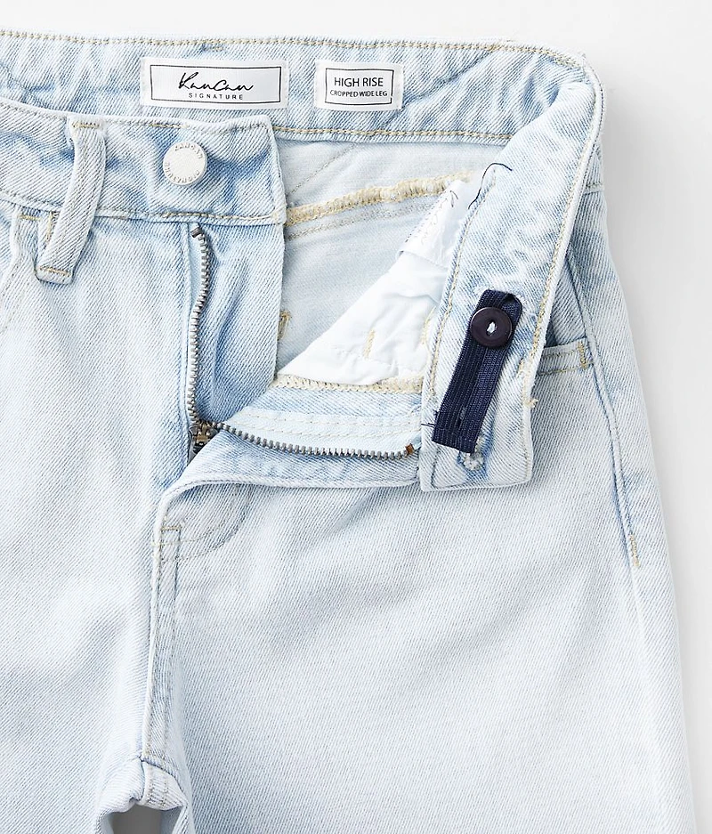 Girls - High Rise Cropped Wide Leg Jean