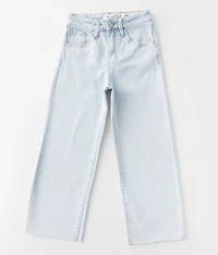 Girls - High Rise Cropped Wide Leg Jean
