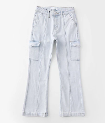 Girls - High Rise Cargo Flare Stretch Jean