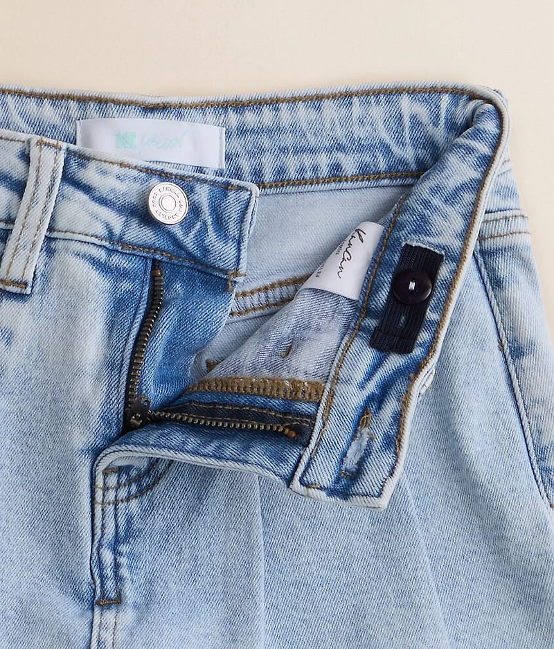 Girls - Denim Pleated Stretch Skort