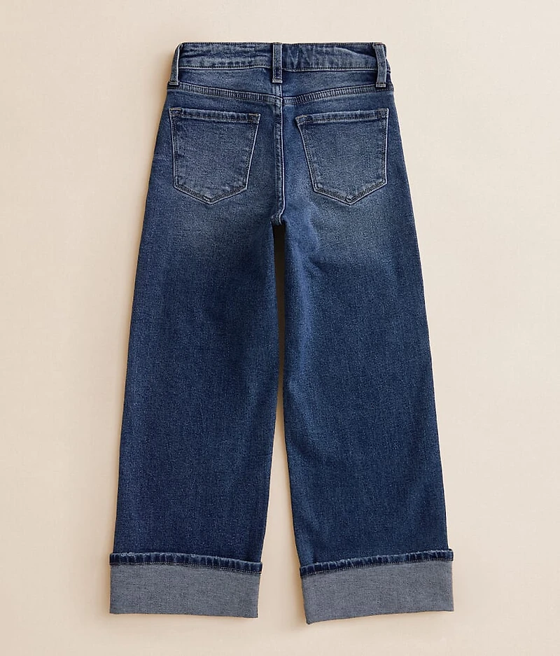 Girls - High Rise Cropped Wide Leg Stretch Jean