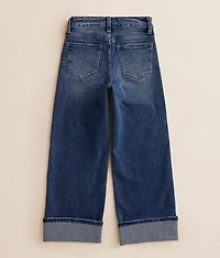 Girls - High Rise Cropped Wide Leg Stretch Jean