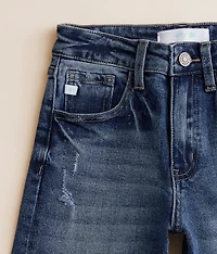 Girls - High Rise Cropped Wide Leg Stretch Jean
