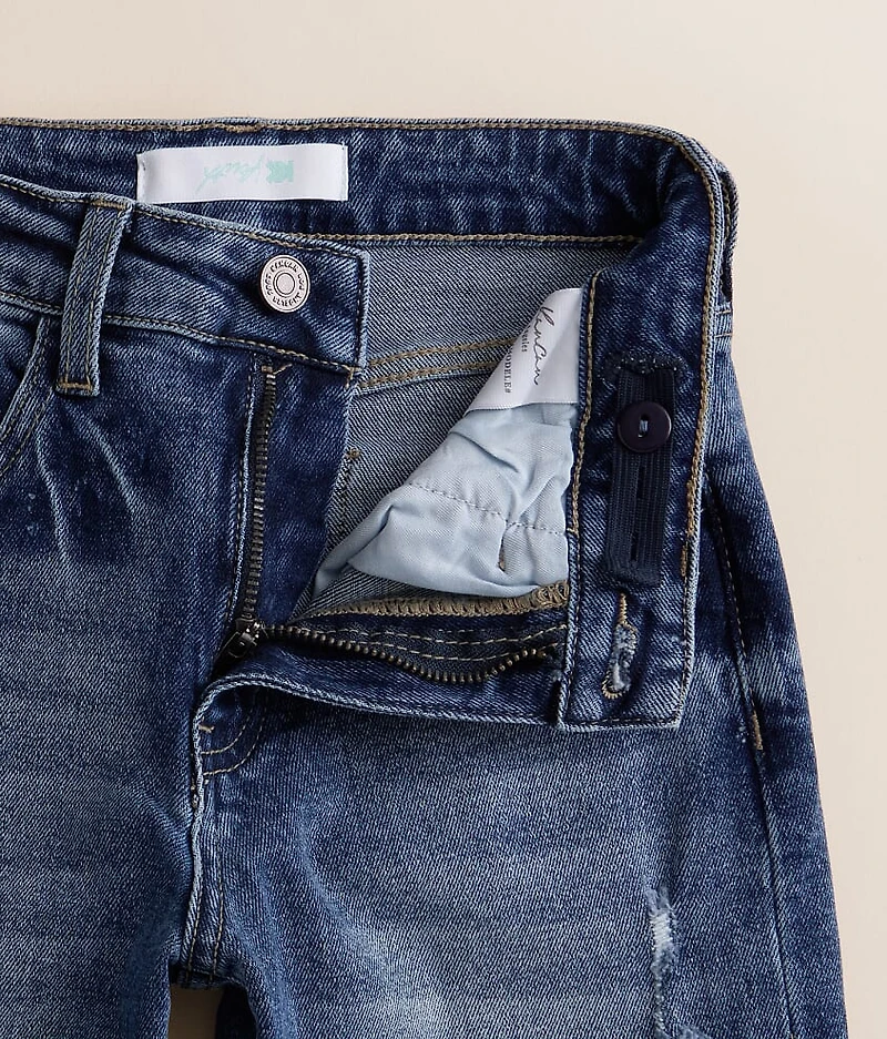 Girls - High Rise Cropped Wide Leg Stretch Jean