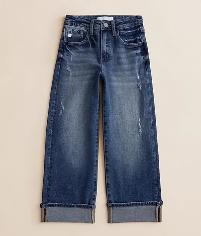 Girls - Kan Can High Rise Cropped Wide Leg Stretch Jean