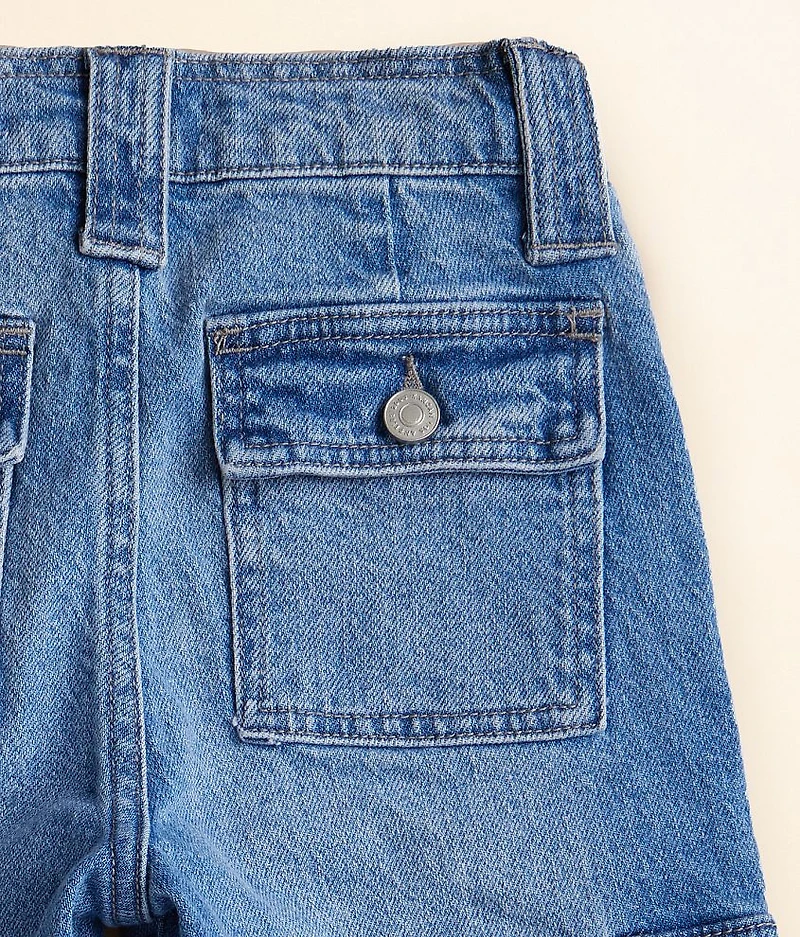 Girls - High Rise Straight Cargo Stretch Jean