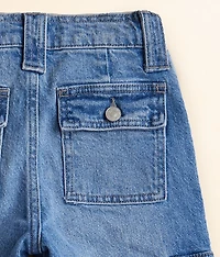 Girls - High Rise Straight Cargo Stretch Jean