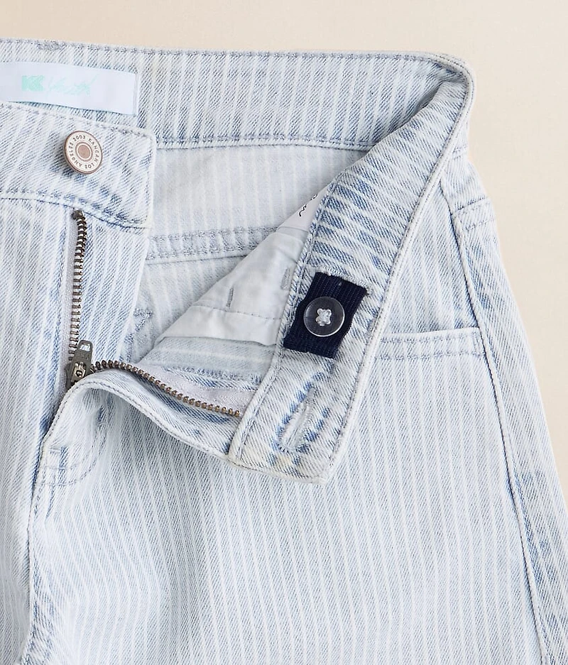Girls - High Rise Horseshoe Striped Stretch Jean